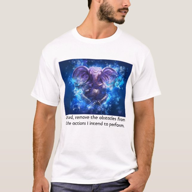 T-shirt Ganesha avec prière (Devant)