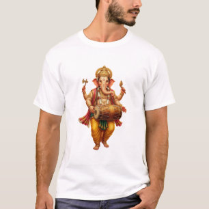 T-shirt Ganesha dansant tout en jouant du madal