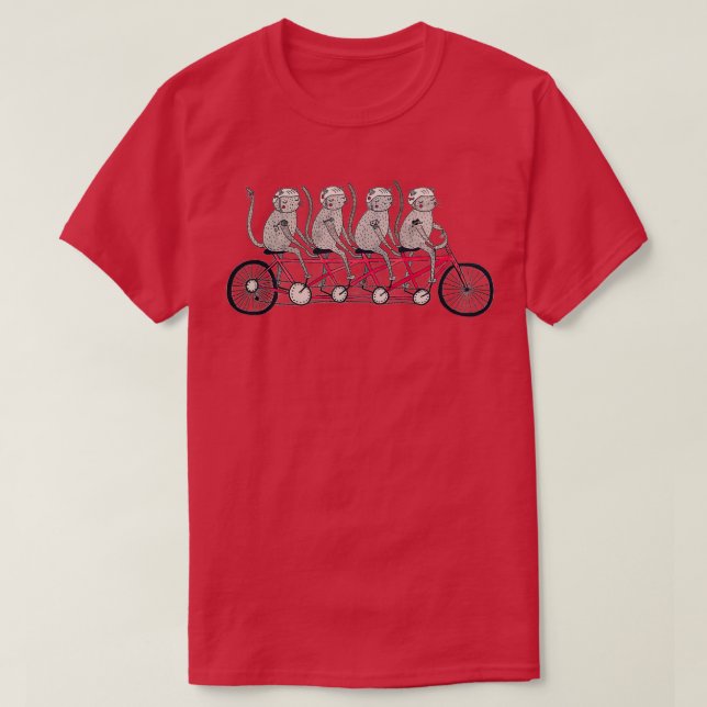 T-shirt Gang de chat de bicyclette Tandem (Design devant)