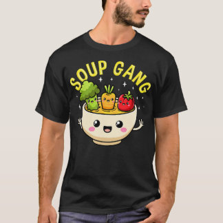 T-shirt Gang de Soupe Légumes Kawaii Dans Un Bol Cuisine M
