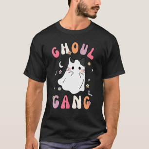 T-shirt Gang des goules groovy Hey Boo Citrouille  Chat Bo