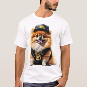 T-shirt Gangsta Pomeranian - Chien Hip Hop Swag