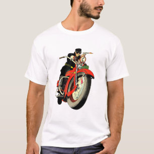 T-shirt Gangster Biker Comic Book Man Riding Motorcycle