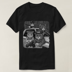 T-shirt Gangster Cat Street Art Design - Drôle chat urbain
