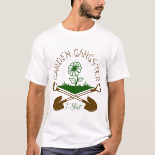T-shirt Gangster de jardin drôle de pelles croisées Art fl