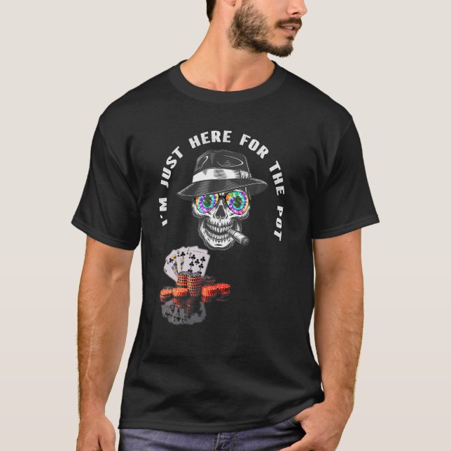 T-shirt Gangster Gangster Gambler Skull Royal Flush Poker  (Devant)