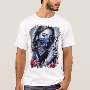 T-shirt Gangster Girl Hip hop chicano art Design