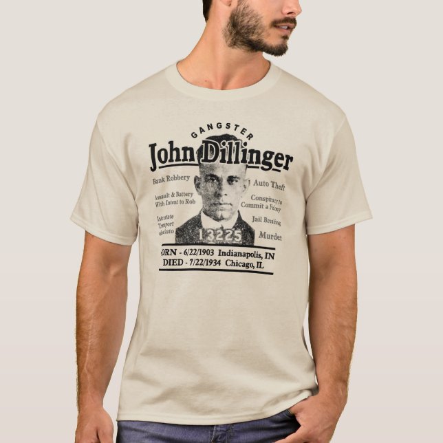 T-shirt Gangster John Dillinger (Devant)