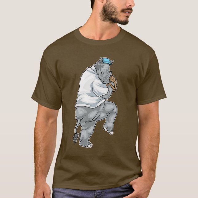 T-shirt Gant de baseball de Rhino (Devant)