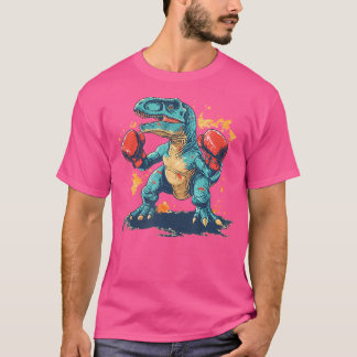 T-shirt Gants cool En Boxe Avec Dinosaure