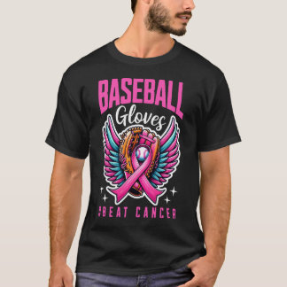 T-shirt Gants de baseball Battre le cancer