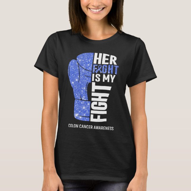 T-shirt Gants de boxe Colon Cancer Guerrier (Devant)