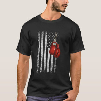 T-shirt Gants de boxe Drapeau des États-Unis en détresse
