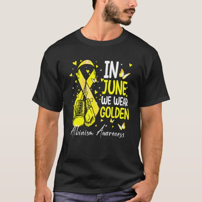T-shirt Gants De Boxe En Juin Nous Portons L'Albinisme D'O (Devant)