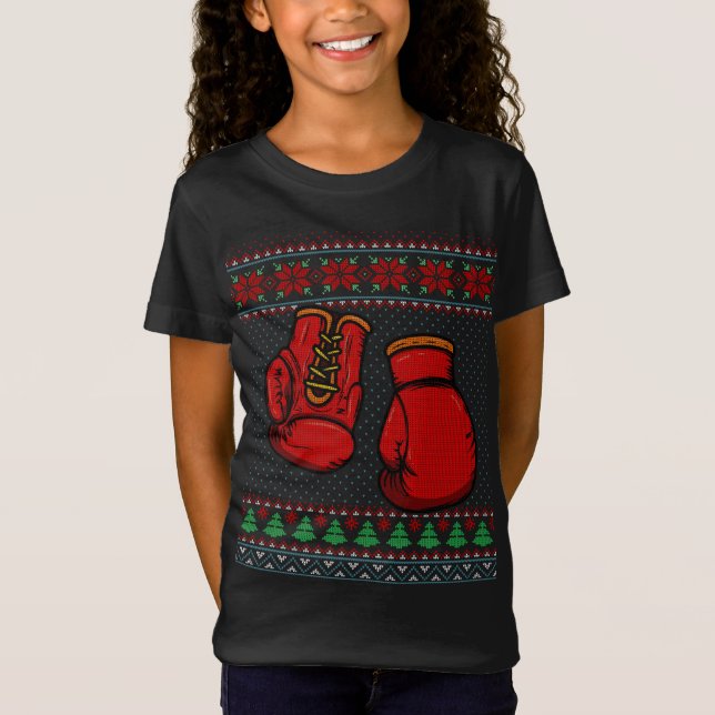 T-Shirt Gants de boxe Vilain doux Noël (Devant)