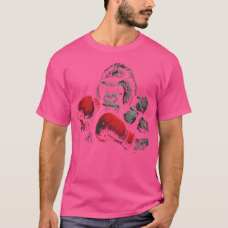 T-shirt Gants de Boxer de Gorilla Argent Gorilla Growling