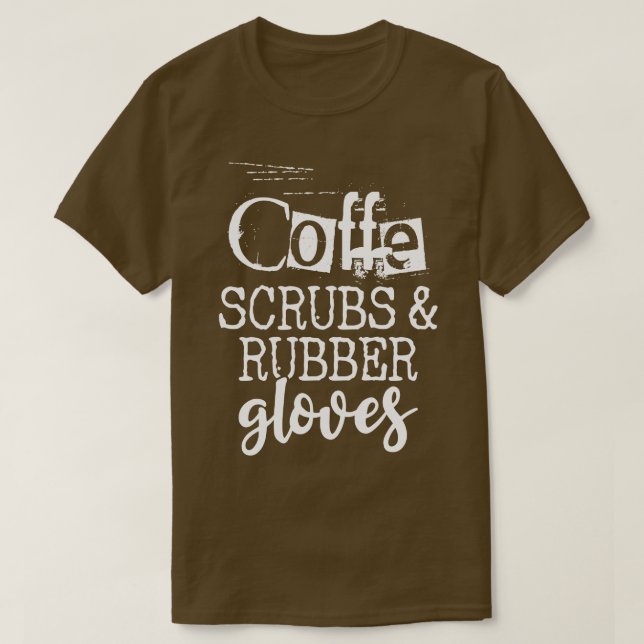 T-shirt Gants de café et gants en caoutchouc (Design devant)