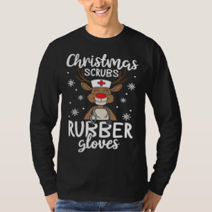 T-shirt Gants en caoutchouc de Noël pour blouses médicales