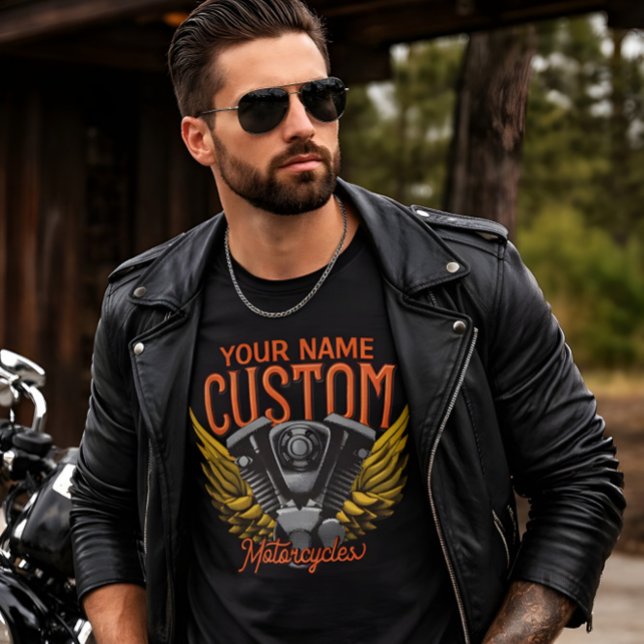 T-shirt Garage de moto personnalisé Aigle de moto (Créateur téléchargé)
