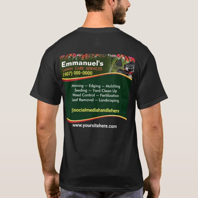 T-shirt Garage de pelouse Aménagement de l'herbe coupe T-s (Dos)