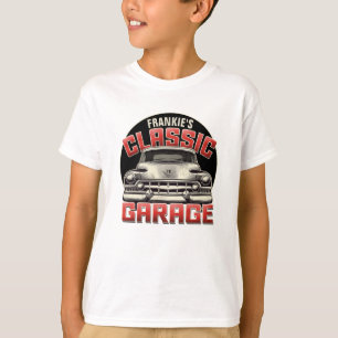 T-shirt Garage de voiture classique personnalisé au NOM