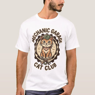 T-shirt Garage Mécanique Chat POD Vector Art - Garage Méca