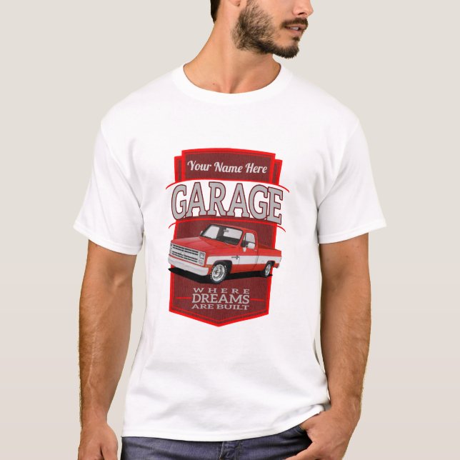 T-shirt garage rétro personnalisé c10 (Devant)