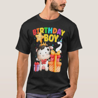 T-shirt Garçon 2 Ans Anniversaire 2ème Vache Animaux de Fe