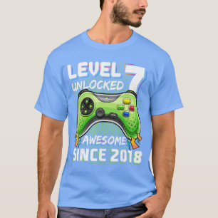 T-shirt Garçon 7 ans Niveau 7 Joueur Vidéo Game P