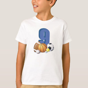 T-shirt Garçon 9e Anniversaire Sports Balls