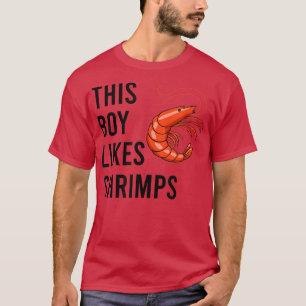 T-shirt Garçon aime les crevettes et manger des fruits de 