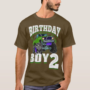 T-shirt Garçon Anniversaire Monster Truck Kids Est 2 Kids