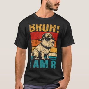 T-shirt Garçon Capybara de 8 ans pour son anniversaire Bru