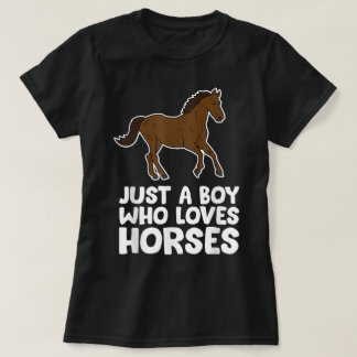 T-shirt Garçon Cheval Juste un garçon qui aime les chevaux
