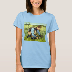 T-shirt Garçon coupant l'herbe avec la faucille par Vincen