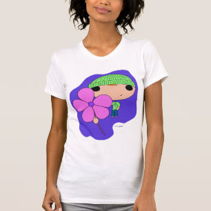 T-shirt Garçon d'amant (arrière - plan pourpre)
