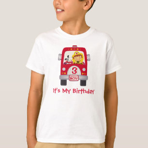 T-shirt Garçon d'anniversaire de camion de pompiers