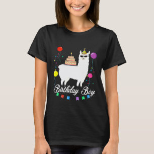 T-shirt Garçon d'anniversaire lama mignon animal alpagas e
