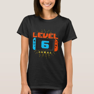 T-shirt Garçon d'anniversaire Niveau 6 Débloqué Jeu Vidéo