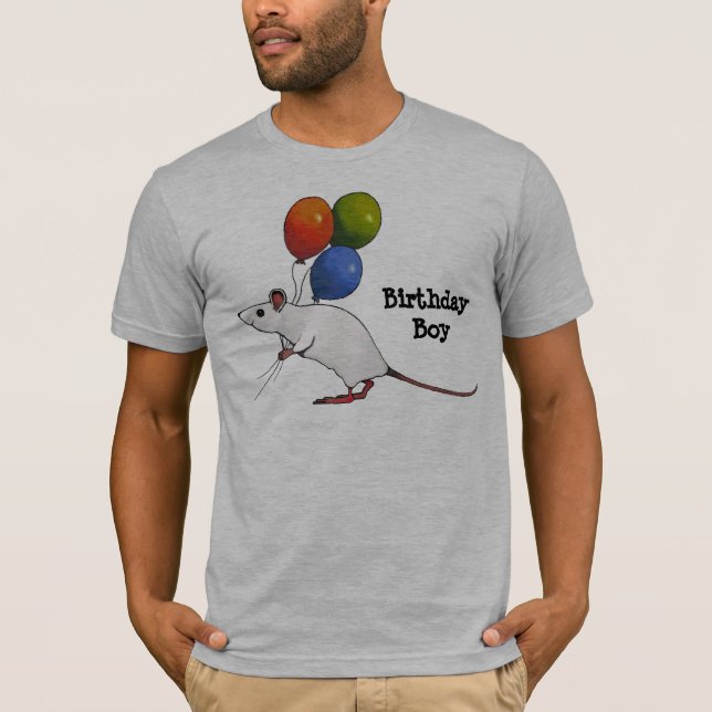 T-shirt Garçon d'anniversaire : Souris mignonne avec des (Devant)
