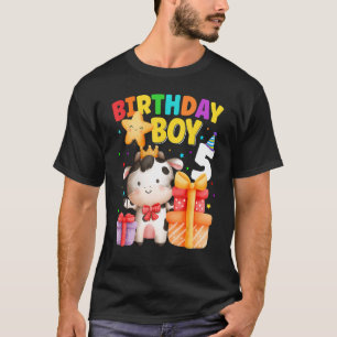 T-shirt Garçon de 5 ans pour son anniversaire Vaches Ferme