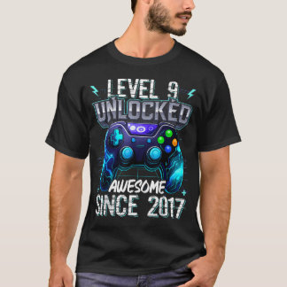 T-shirt Garçon de 9 ans niveau 9 Gamer 9 ans Jeu vidéo