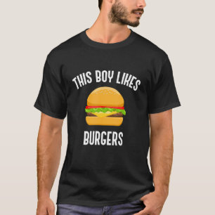 T-shirt Garçon de citation ironique de cheeseburger aime l