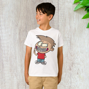T-shirt Garçon de dessin animé drôle avec un sourire et de