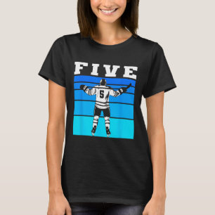 T-shirt Garçon de hockey 5e anniversaire Cinq anniversaire