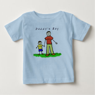 T-shirt garçon de papa (Brunette dessinant les deu