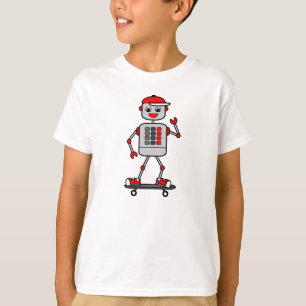 T-shirt Garçon de robot de bande dessinée sur la planche