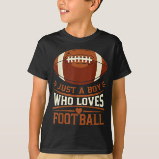 T-shirt Garçon Drôle Aime Football Fan Sportif