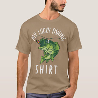T-shirt Garçon Jeune Ma Pêche Chanceuse Drôle Bass Poisson