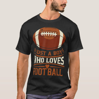 T-shirt Garçon Mignon Aime Supporter de Football